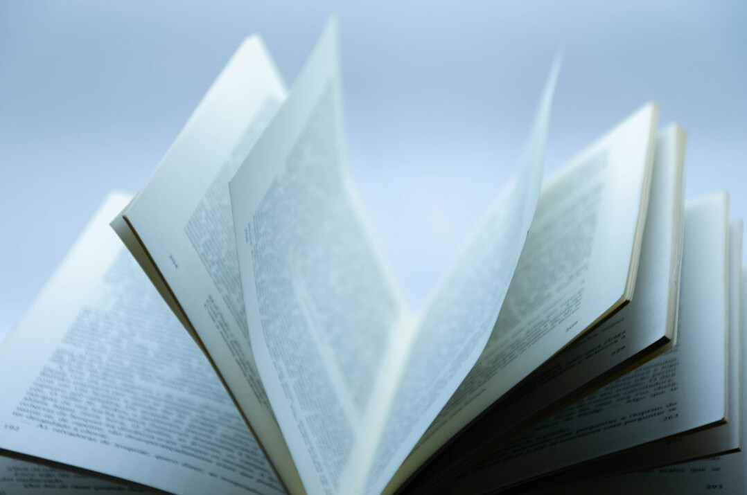 Open book with pages fanned out