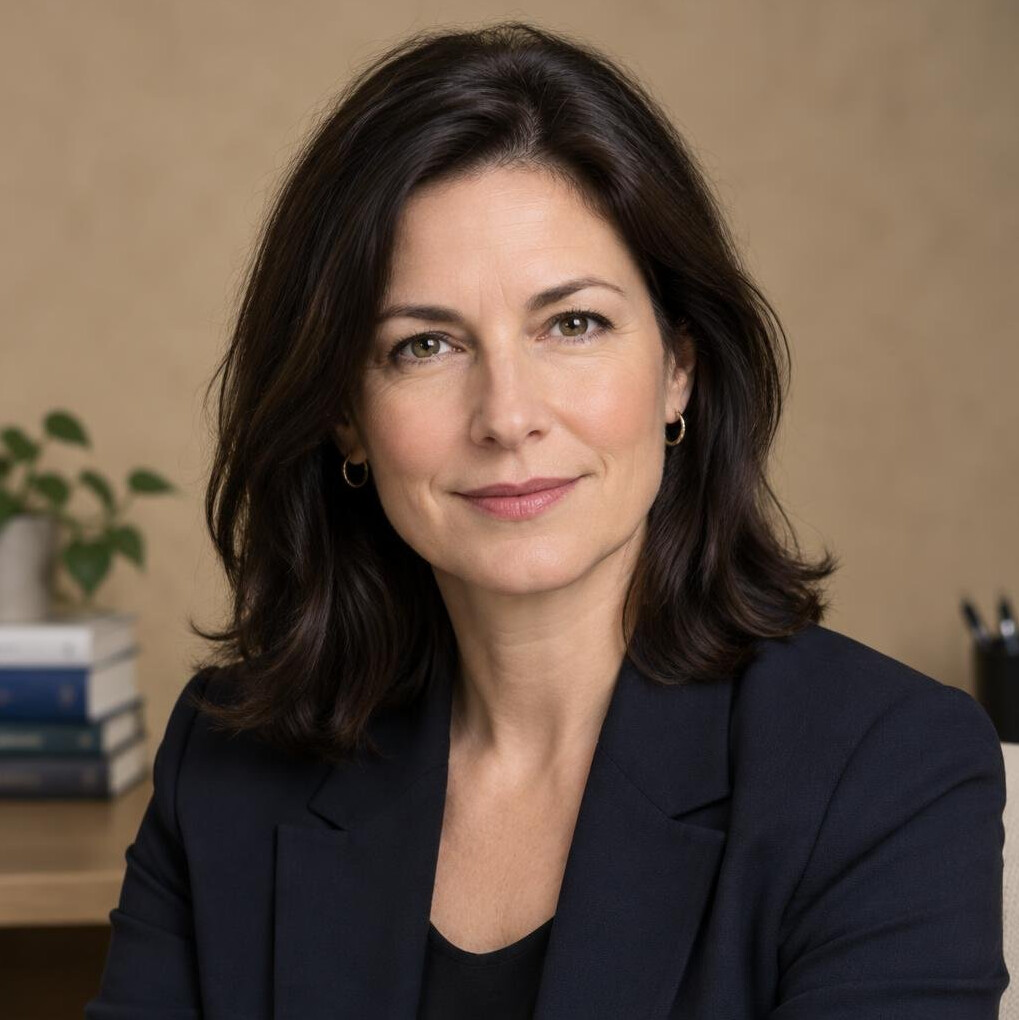 Portrait of a woman researcher in a dark blazer
